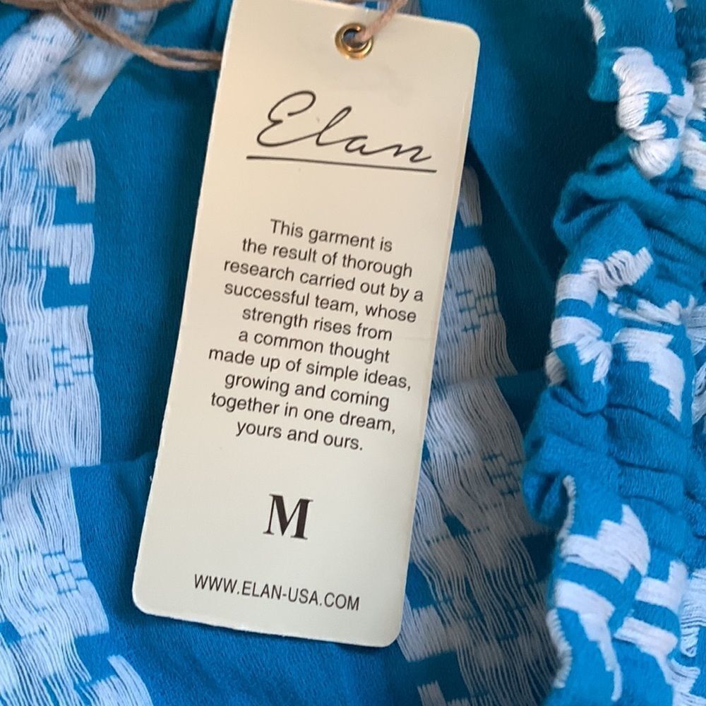 Elan blue with white arrow tribal design skirt with ruffle sz med - Picture 12 of 14